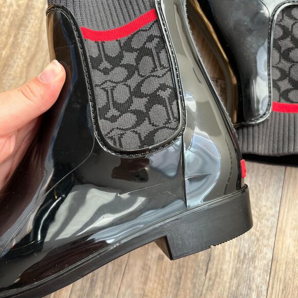 COACH Chelsea Rain Boot Women's 6 Black - Picture 8 of 9